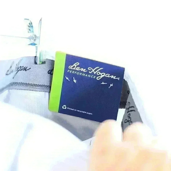 NWT Ben Hogan Perf. UPF 50 Sun Protect Size 36 white/grey stripe golf shorts - Picture 10 of 14